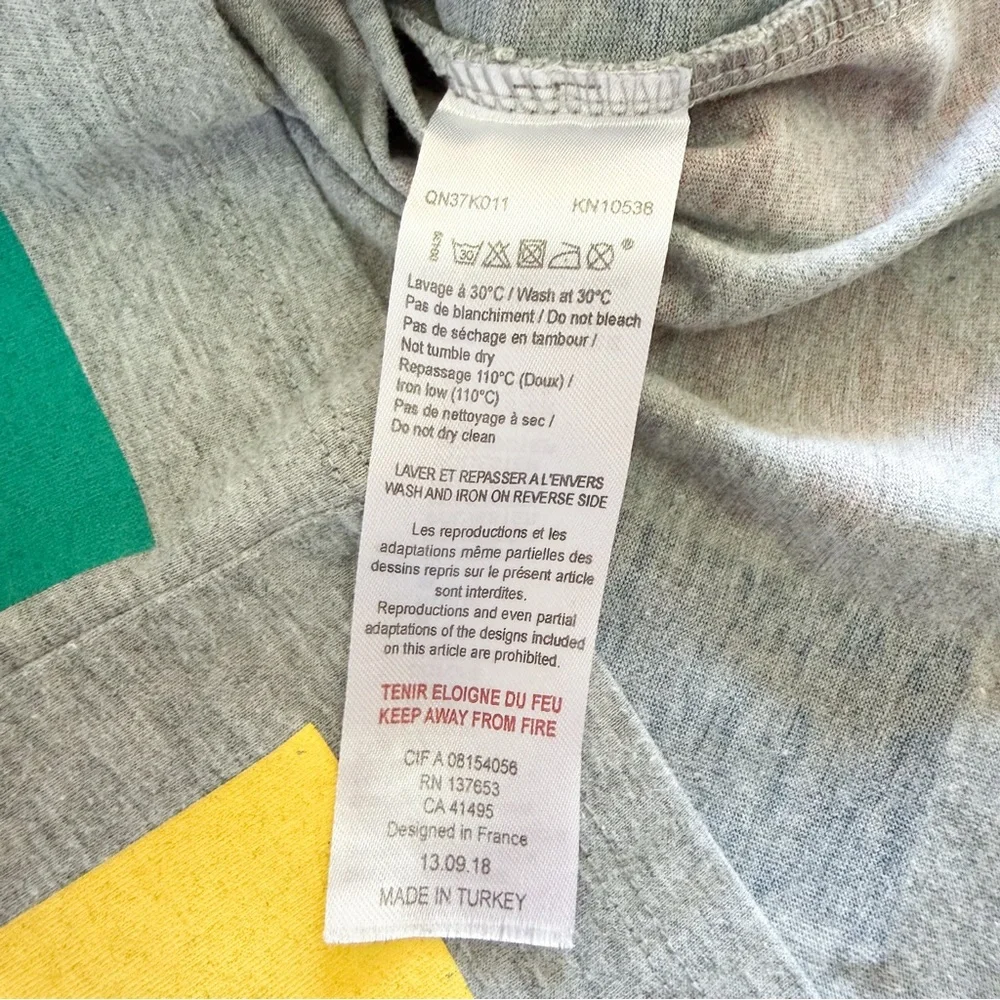 Kenzo Kids Logo Wraparound Graphic Tee Gray T-Shirt Youth Size 10 / 140 Unisex